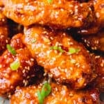 Close-up of easy air fryer chicken wings