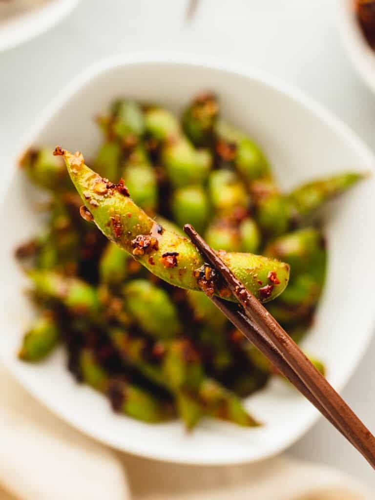 Spicy Edamame with Garlic Mikha Eats